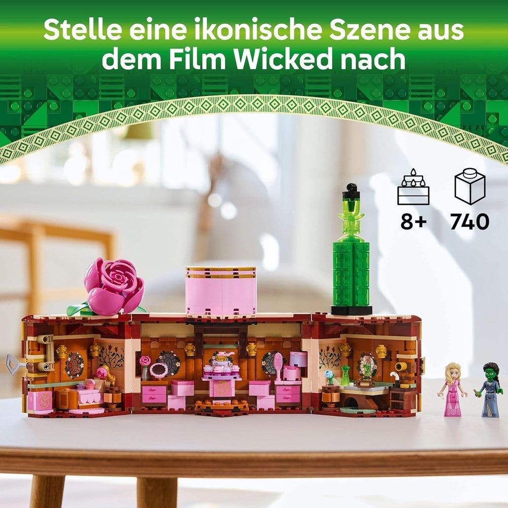 LEGO Schlafzimmer der bösen Glinda und Elphaba – Puppenhaus mit 2 Mini-Puppen von Witches of Oz, coolen Accessoires wie Blumen und Outfits – Kreatives Spielzeug für Mädchen ab 8 Jahren und Fans – 75683 Bausätze Besuchen Sie den LEGO-Store