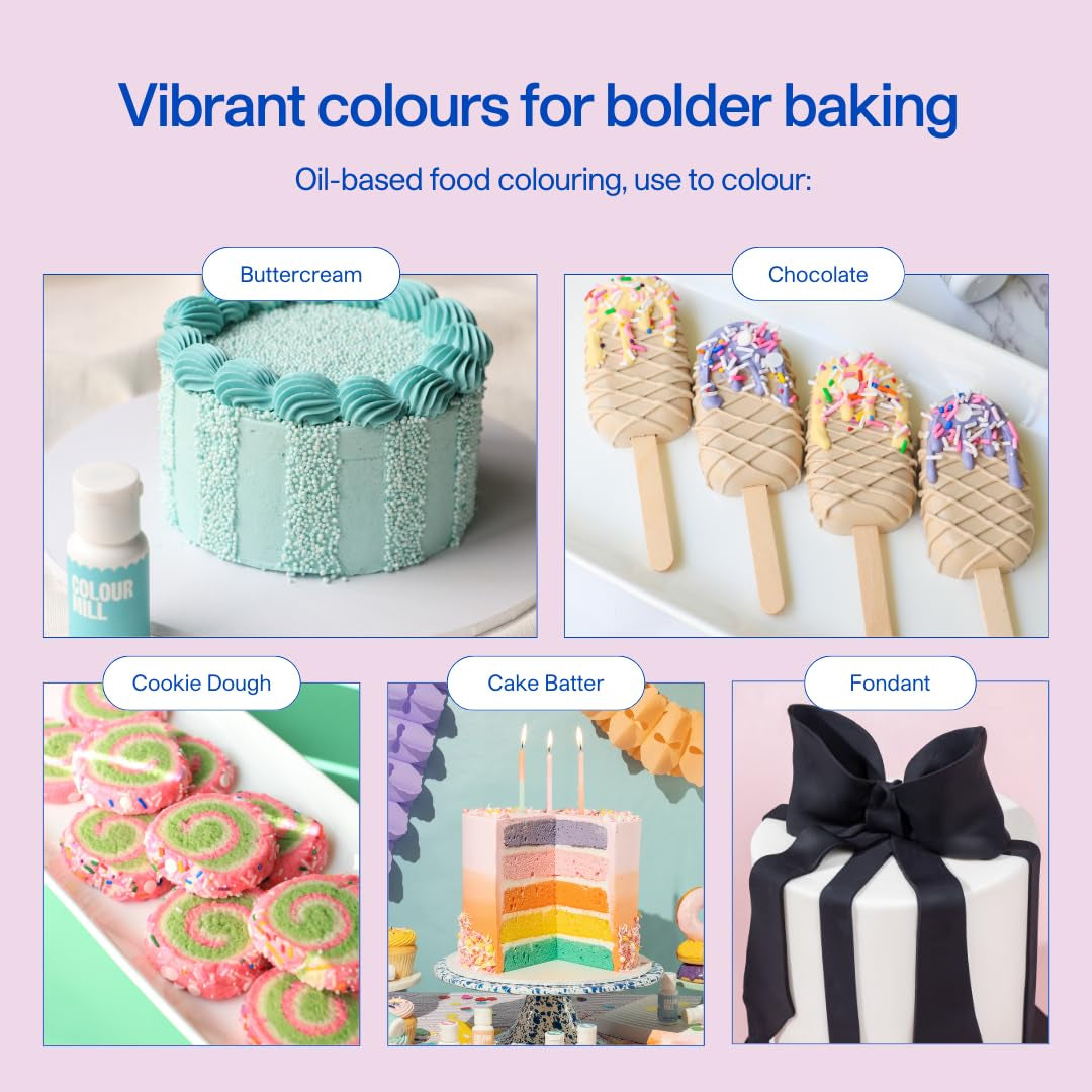 Colorant alimentar roșu pe bază de ulei Colour Mill - Colorant alimentar pentru ciocolată, fondant, brioșe, prăjituri, copt, macaroane - Colorant alimentar pentru decorarea torturilor - 20 ml