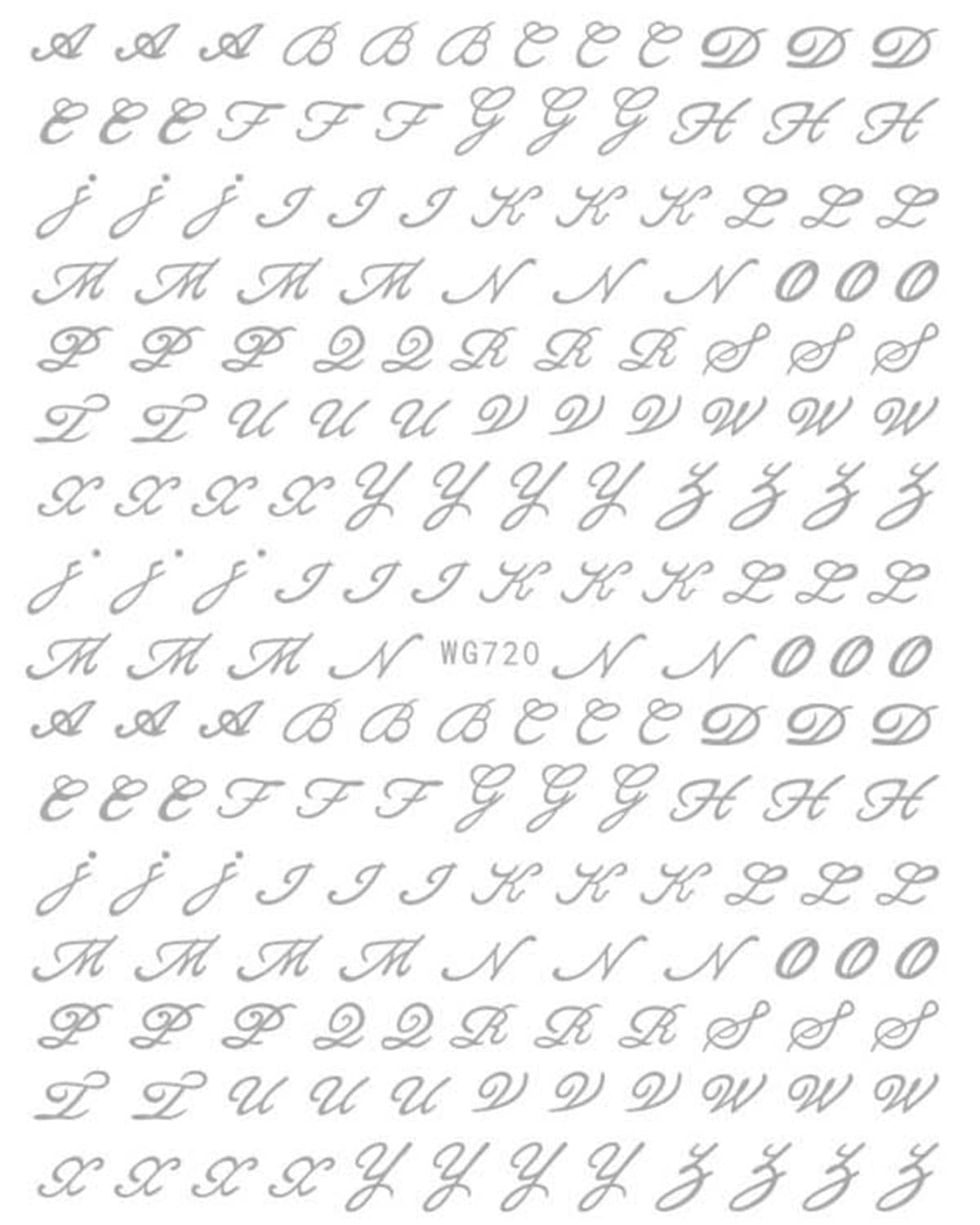 6 Blatt Nagelsticker Alte Alphabetzahlen Nagelaufkleber Selbstklebend Alte Briefe Nail Art Sticker Dekoration Nageldesign Zubehör