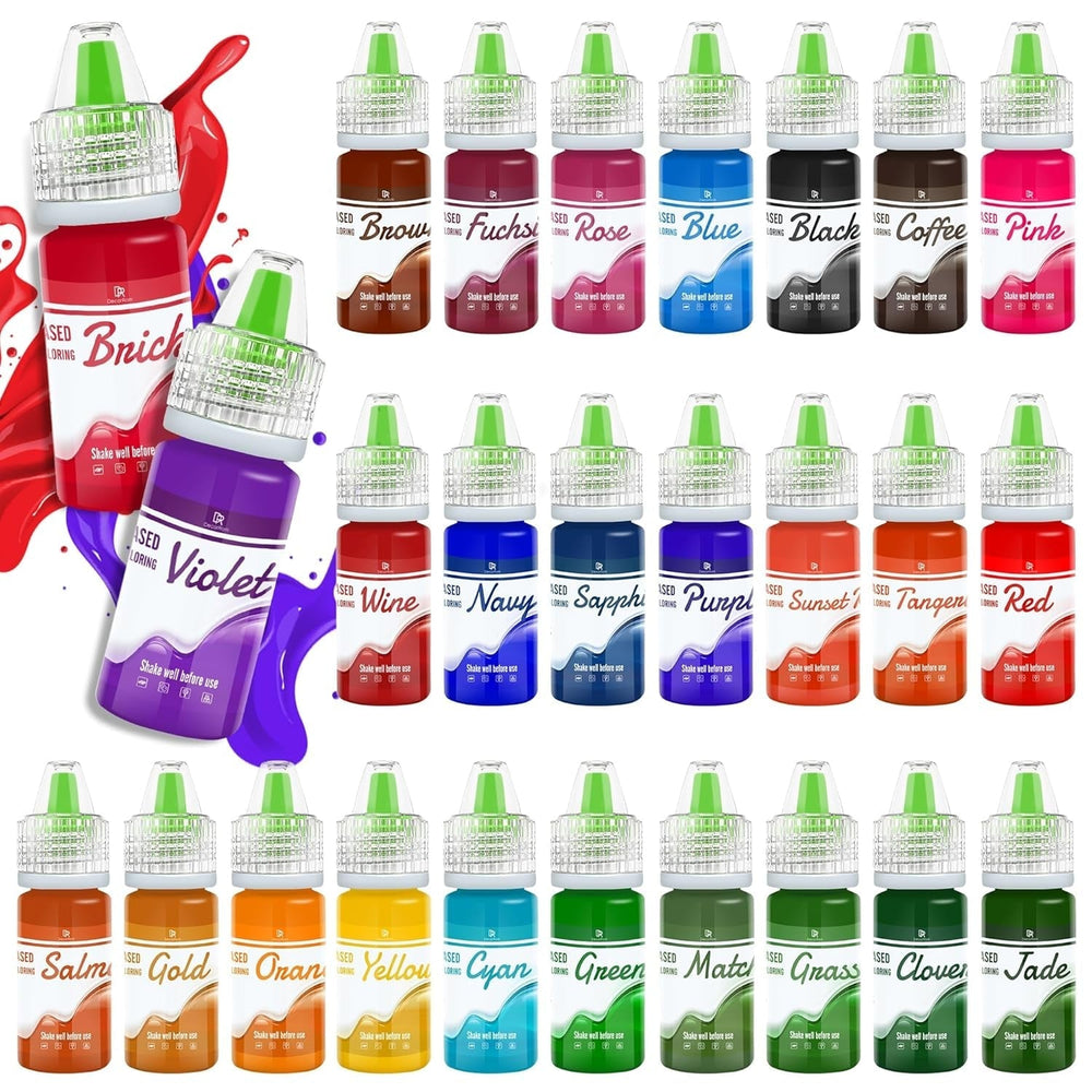Fettlösliche Lebensmittelfarbe Für Schokolade - 26 Farben Ölbasis Lebensmittelfarben Für Fondant, Torten Dekoration, Backen - Flüssige Lebensmittelfarbe Für Kakaobutter, Buttercreme, Kuchen - 6Ml Je Naty Shop 6 Ml (26Er Pack)