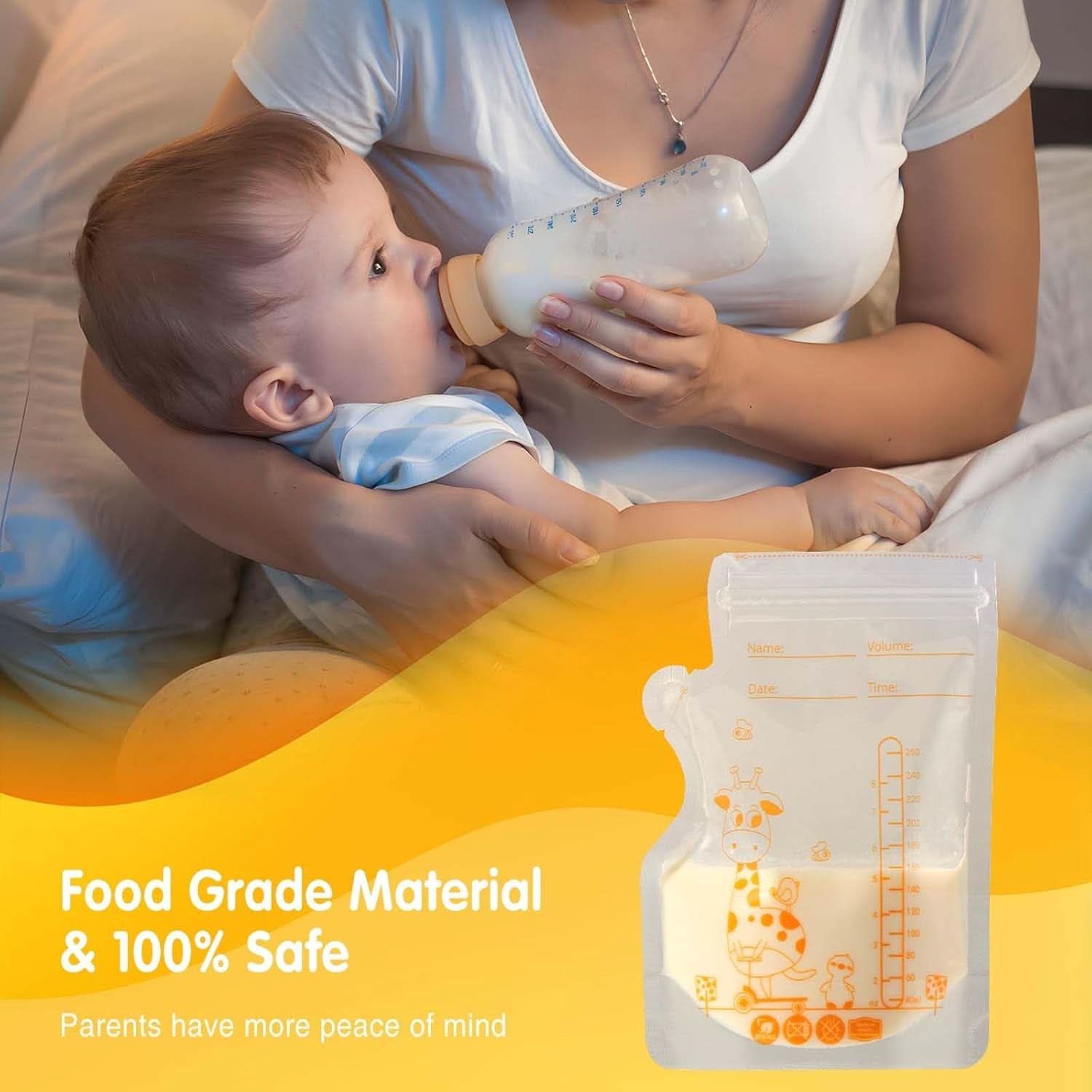 Vinabo 50 Stück Muttermilchbeutel, 250Ml Bpa-Free Muttermilk Storage Bag, Milchbeutel Für Muttermilch Mit Ausgießer Für Das Stillen, Selbststehender, Kann Eingefroren Werden, Vorsterilisiert Accessories Food and Breastfeeding Baby Naty Shop