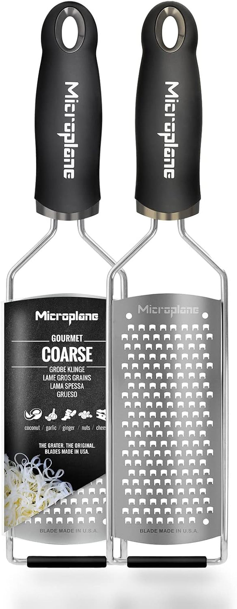 Răzătoare de bucătărie Microplane grosieră pentru brânză, morcov, ghimbir, nucă de cocos și hrean - Made in USA Naty Shop Grün Grob Grobe Klinge