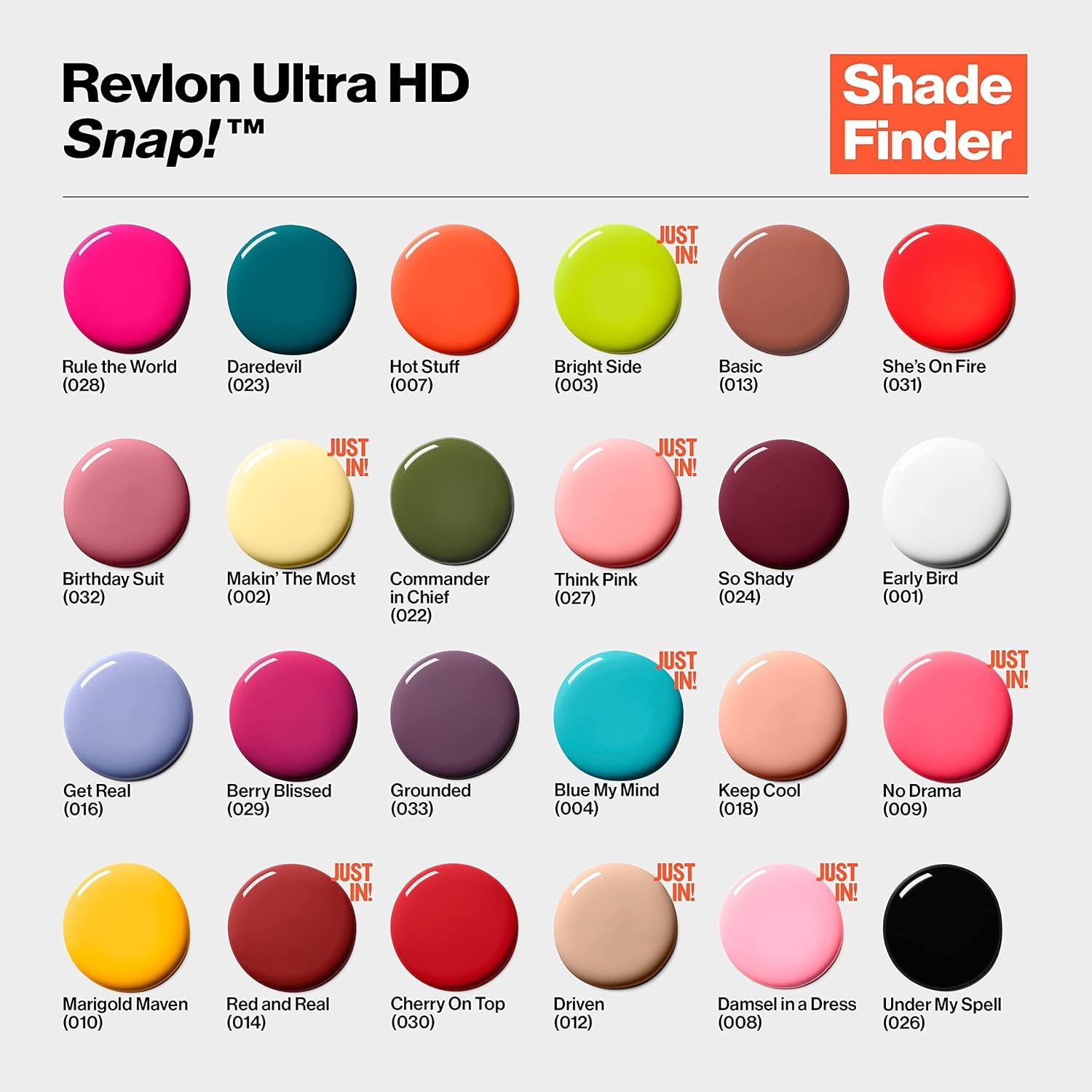 Revlon Ultra HD Snap Nagellack, langlebig, vegane Formel, schnell trocknend, einschichtig, volle Deckkraft, Farbe (8 ml), Hot Stuff (007), Unisex