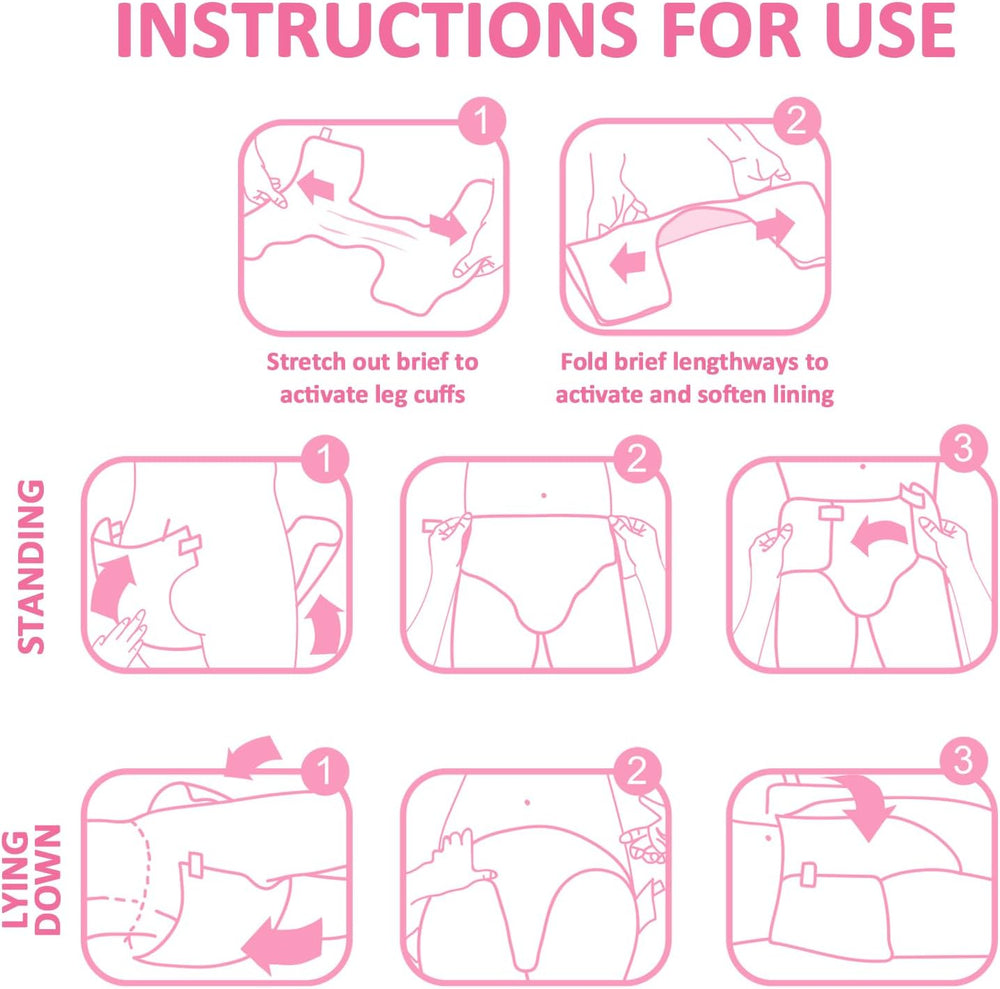 Bedruckte Windeln für Erwachsene, 5500–5800 ml, 2er-Pack – Blushing Baby (M)