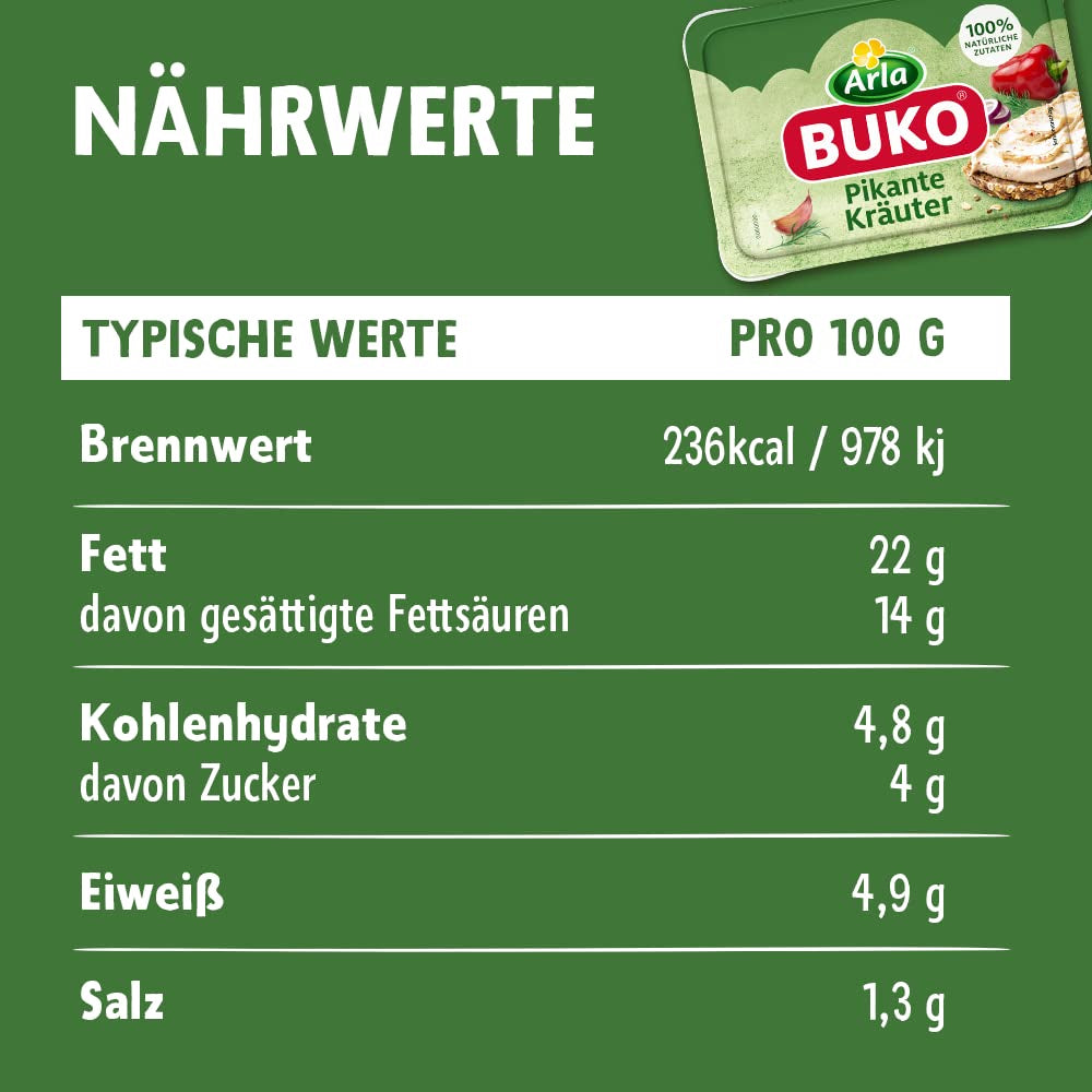 Pikante Kräuter Frischkäse| 10x 200g | 100 % natürliche Inhaltsstoffe. Ohne Konservierungsstoffe, Verdickungsmittel und Geschmacksverstärker