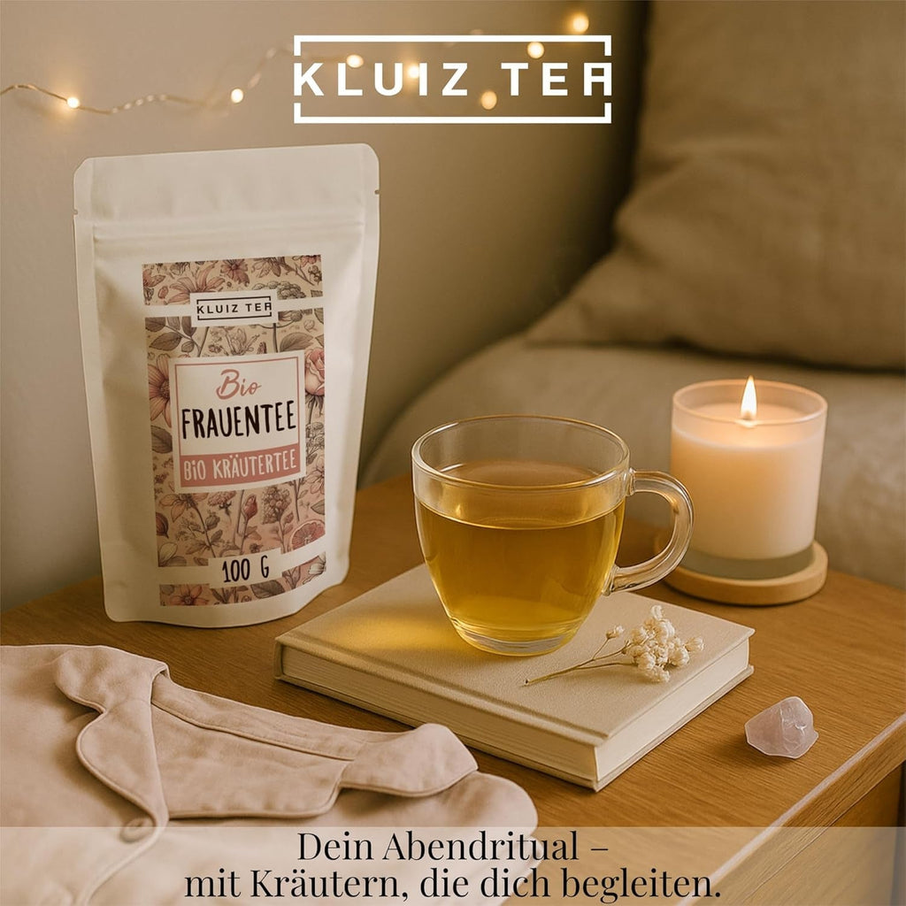 Ceai pentru femei bio vrac - 100 grame I Ceai din plante cu alchemilla, agnocastan, coada șoricelului și alte plante tradiționale I Ceai din plante de la KLUIZ