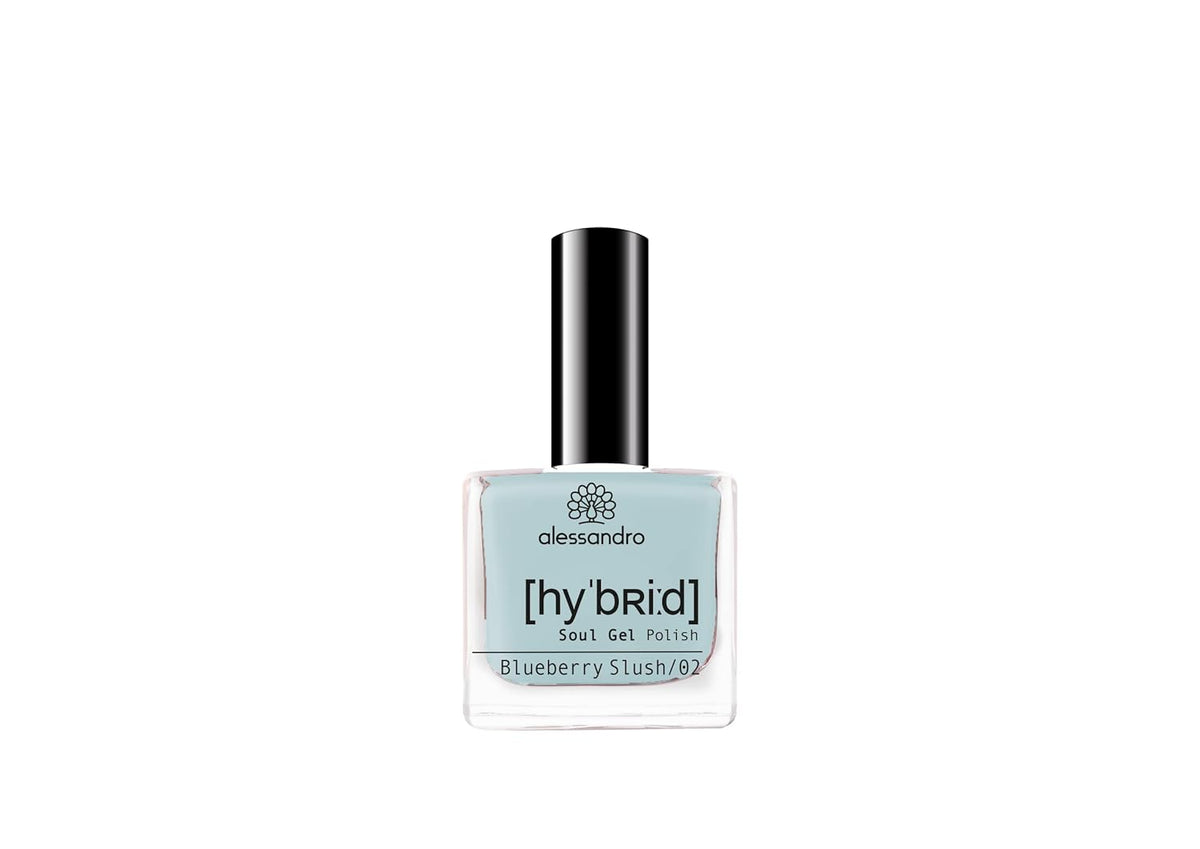 HYBRID-Nagellack alessandro Blueberry Slush – Pastellblau – Perfekte Nägel in nur 3 Schritten, ohne LED – hält bis zu 10 Tage! 8 ml