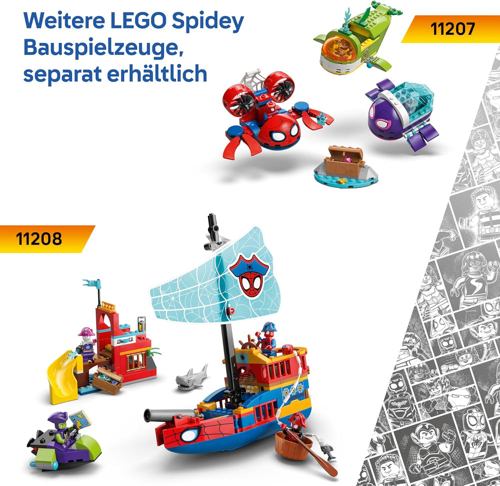 LEGO ǀ Marvel Spidey und Seine Super-Freunde Spidey auf Motorrad vs. Rhino – Superhelden-Spielzeug mit Motorrad und 2 Minifiguren – Geschenk für Jungen ab 4 Jahren und Fans der Serie – 11206