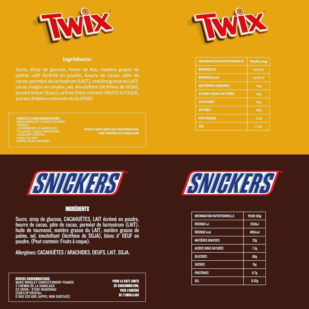 Packet Mix, Mars, Snickers, Bounty, Twix, Milky Way und andere Naty Shop-Schokoladenbonbons