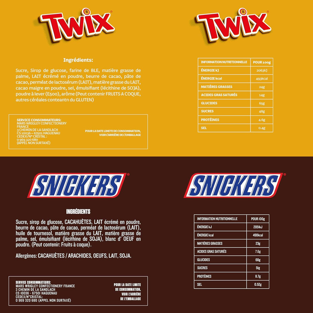 Gemischte Minis, Snickers, Bounty, Twix, Milky Way, Schokoladen-Großpackung, eine Packung (1 x 400 g) (5er-Pack)