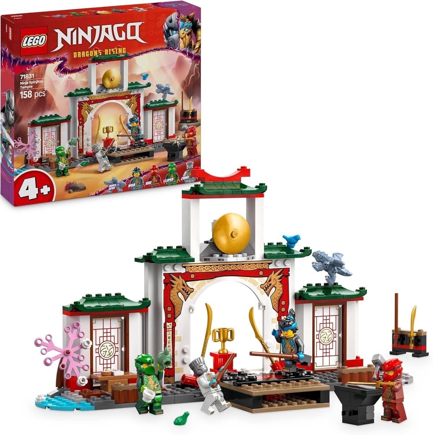 LEGO NINJAGO Spinjitzu Ninja Tempel – Spielset mit 4 Minifiguren und 1 Drachenfigur – Bauset – Weihnachts- oder Geburtstagsgeschenk für Jungen und Mädchen ab 4 Jahren 71831 Bausets Besuche den LEGO-Store Standardtitel