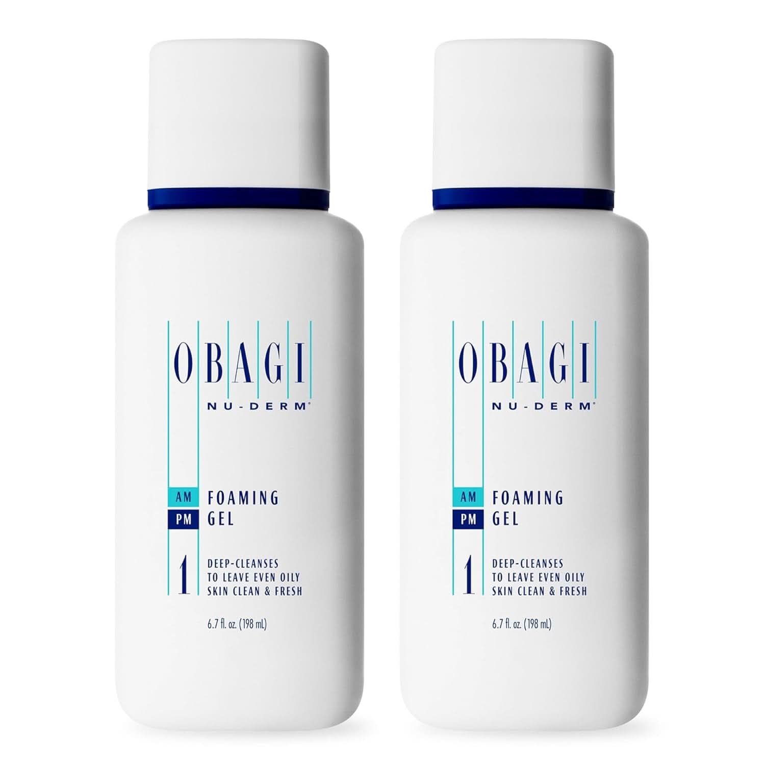 OBAGI Nu-Derm, Reinigungsgel für normale, fettige oder empfindliche Haut Kosmetik und Schönheit Naty Shop 198 ml (Set mit 2 Produkten)