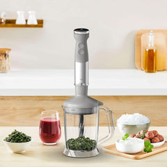 Tefal Quickchef+ 3-In-1 XL Stabmixer/Zerkleinerer/Schneebesen, 1000 W, Intuitive Geschwindigkeitsregelung, Turbo-Taste, Powelix-Messer-Technologie, Edelstahl, Grau, HB67MB30 Bucatarie Naty Shop