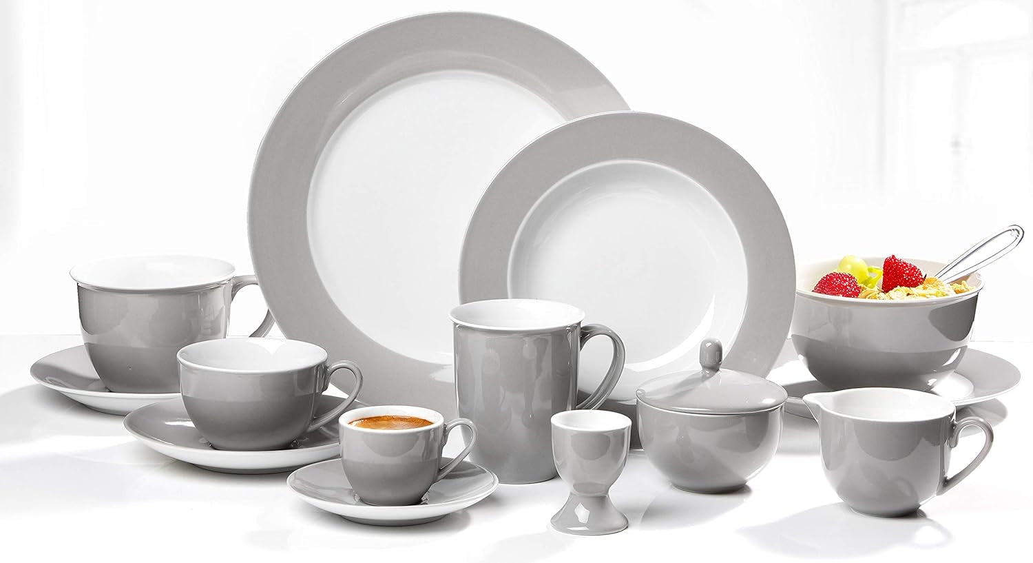 Ritzenhoff & Breker Kombiset Doppio, 24-Teilig, Grau Seturi vesela masa Naty Shop