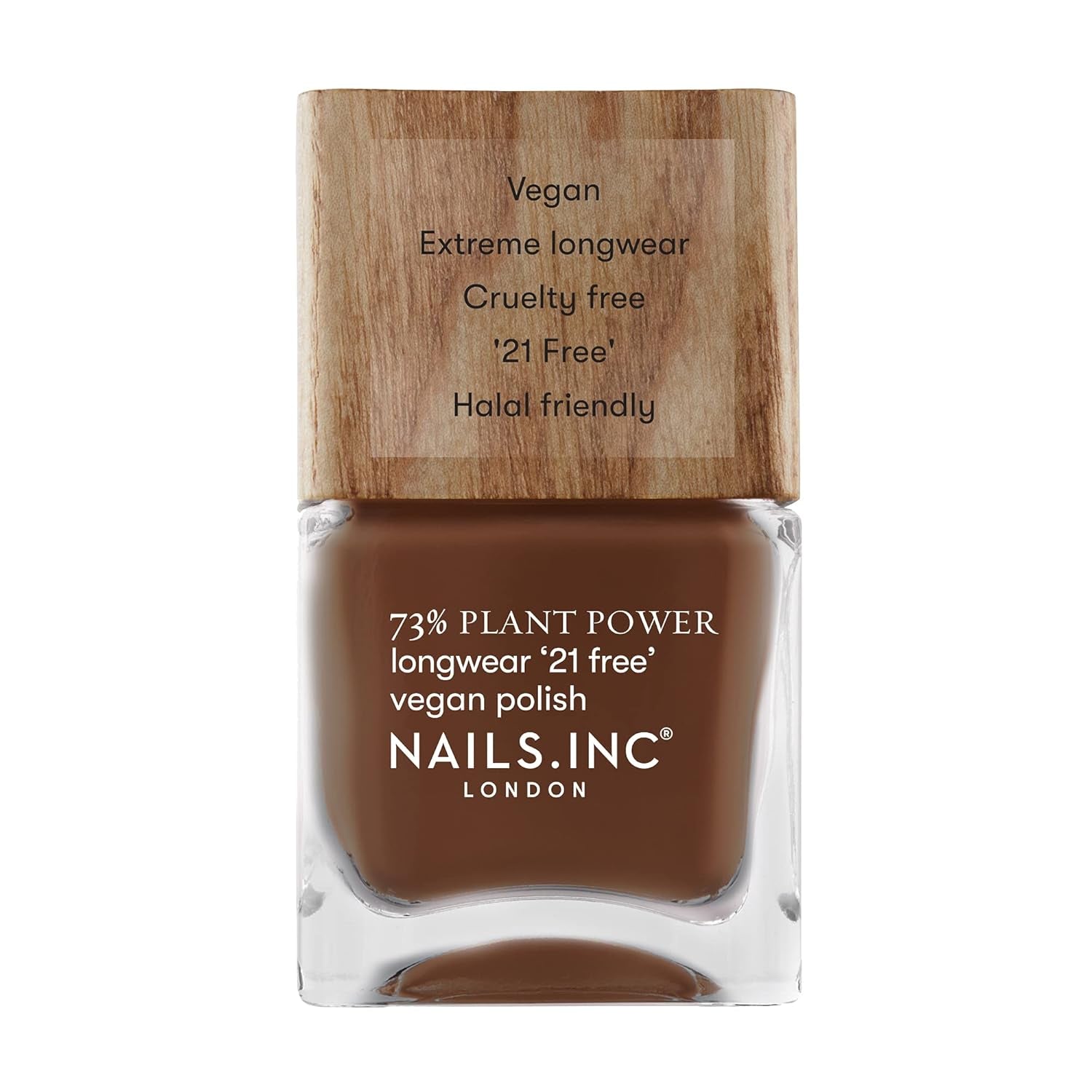 Nails Inc – GLOWING SOMMEWHERE Plant Power Veganer Nagellack – 73 % pflanzlich, 100 % vegan und frei von Tierversuchen – perfekte Maniküre, funkelnde Perle – für umweltfreundliche Nagelkunst
