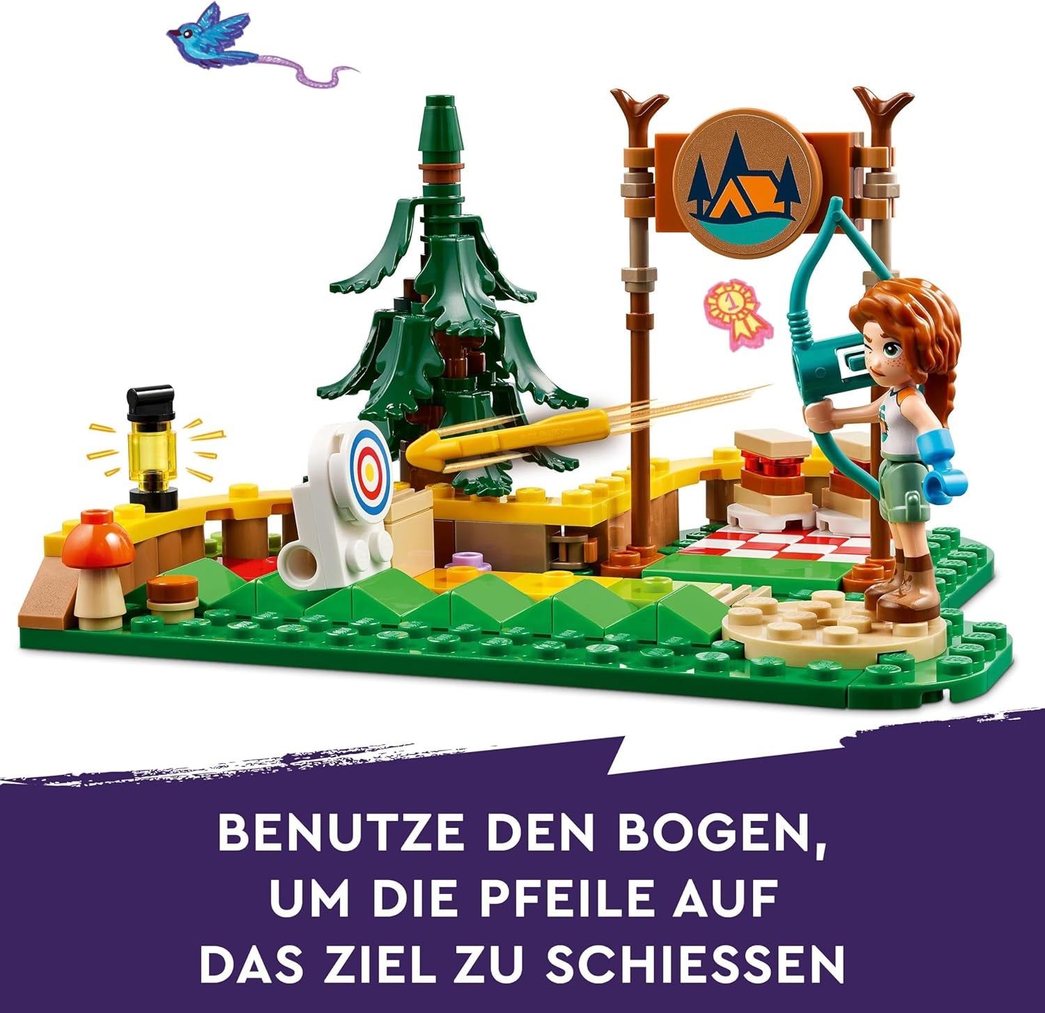 LEGO Friends Bogenschießen im Abenteuercamp Kinderbauspielzeug mit Pfeil und Bogen, 2 Figuren und einem Waschbecken, für Mädchen und Jungen ab 6 Jahren 42622 Bausets Besuchen Sie den LEGO-Store