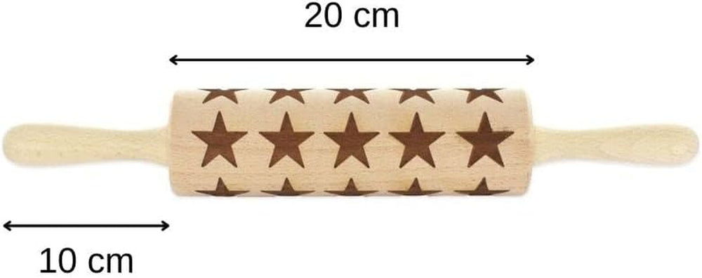 Fackelmann 3154250 Teigrolle mit Sternenabdruck, 40 cm