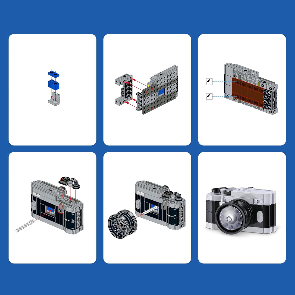Max Build More Premium Retro Serie 2 (Camera & Handheld-Spielkonsole) von ZURU – Unboxing-Spielzeug & Klemmbausteine ​​​​Sammelfiguren Minis mit bis zu 340Teilen, 4 Retro Designs zum Bauen & Ausstellen