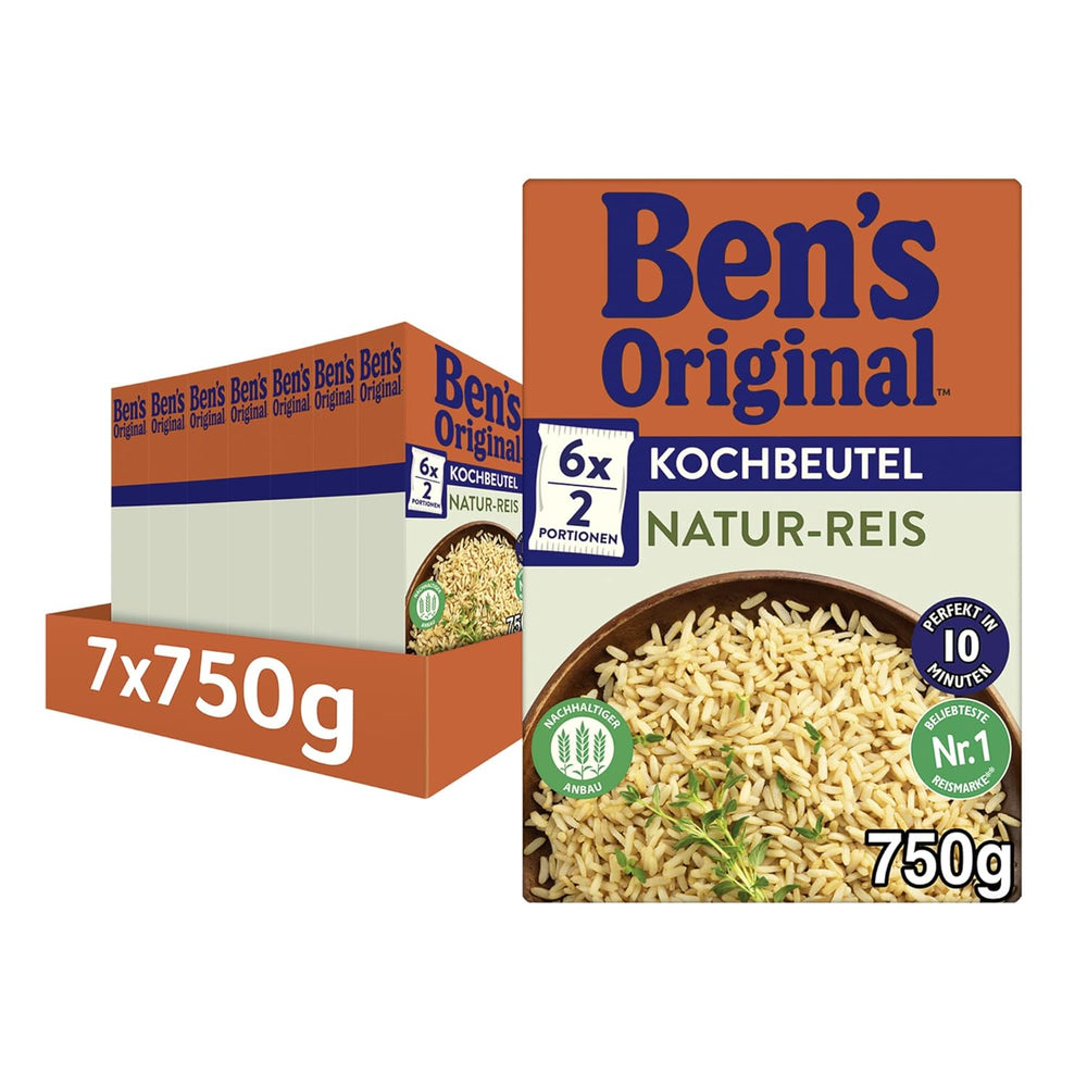 BEN'S ORIGINAL™ Naturreis im Beutel, 9 x 500 g