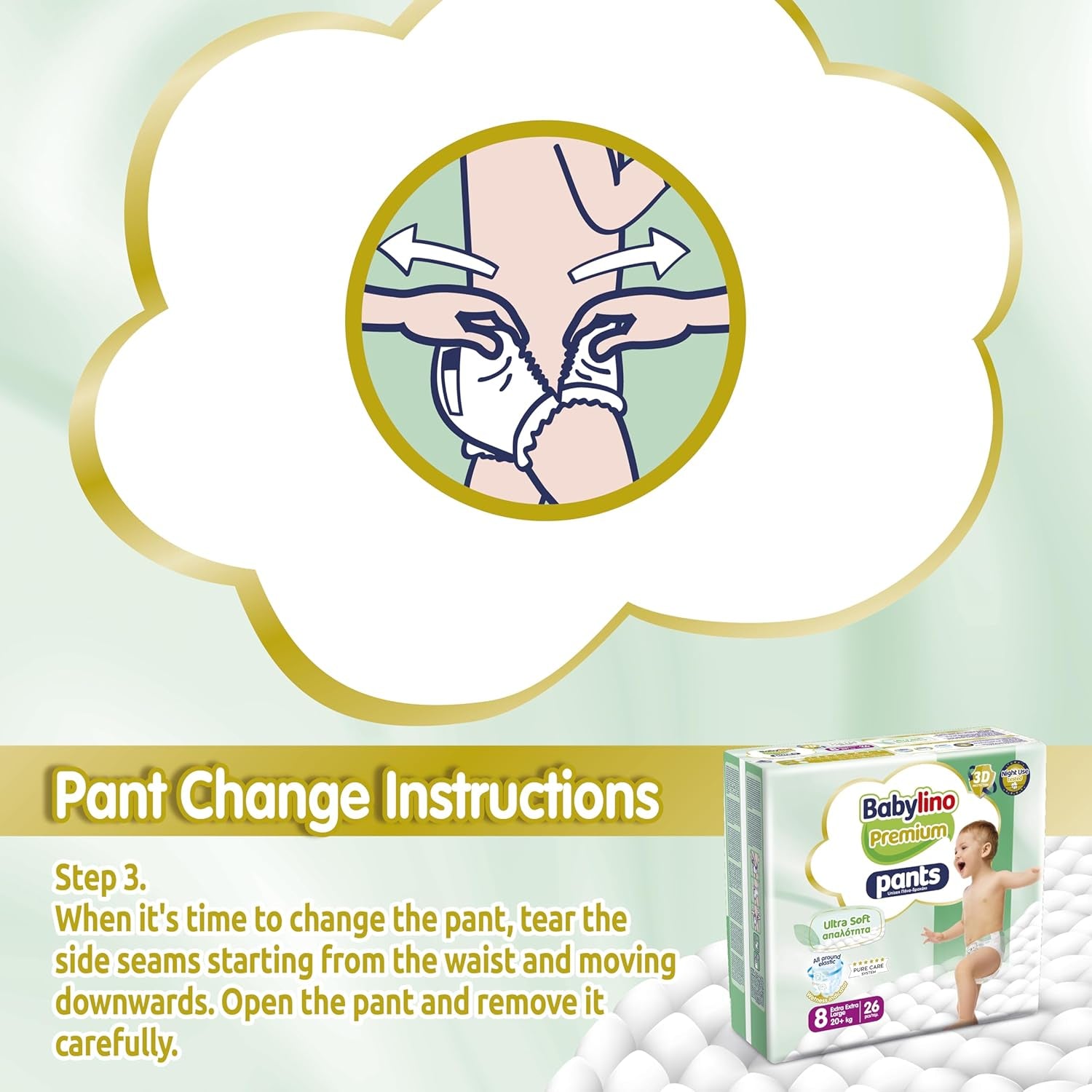 Premium-Hose Größe 8 mit Ultra-Soft-Filter, XXL (20+ kg), 104 Stück