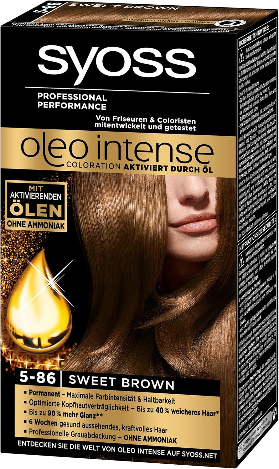 Syoss Oleo Intense Coloration 5-86 Sweet Brown, pachet de 3 (3 x 1 bucată) Vopsea pentru par Naty Shop Maro 1 bucată (pachet de 3)