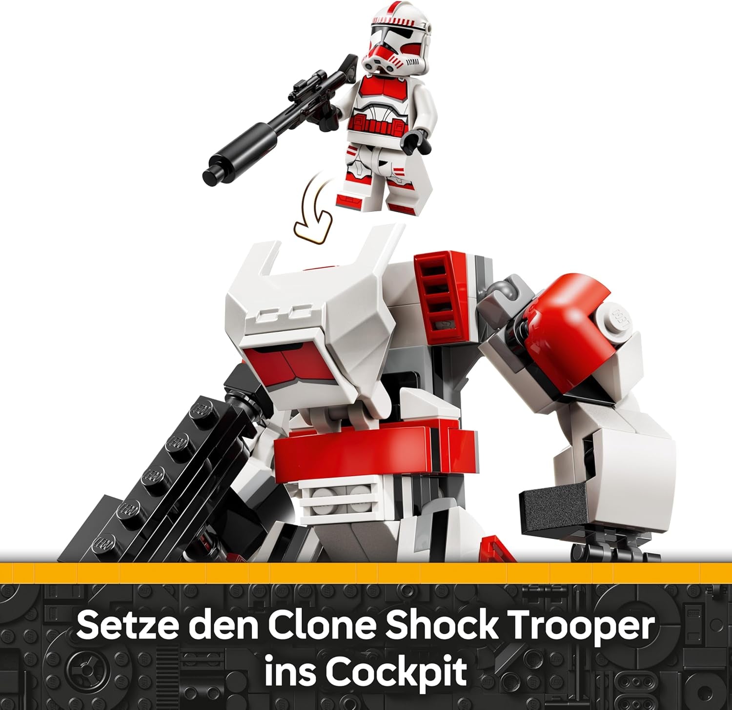 LEGO Star Wars 75448 Klon-Schocktruppen Mech – Bewegeliche Actionfigur mit Blastergewehr & Minifigur – Modellbau für Kinder – Geschenk für Jungen ab 6 Jahren & Star-Wars-Fans