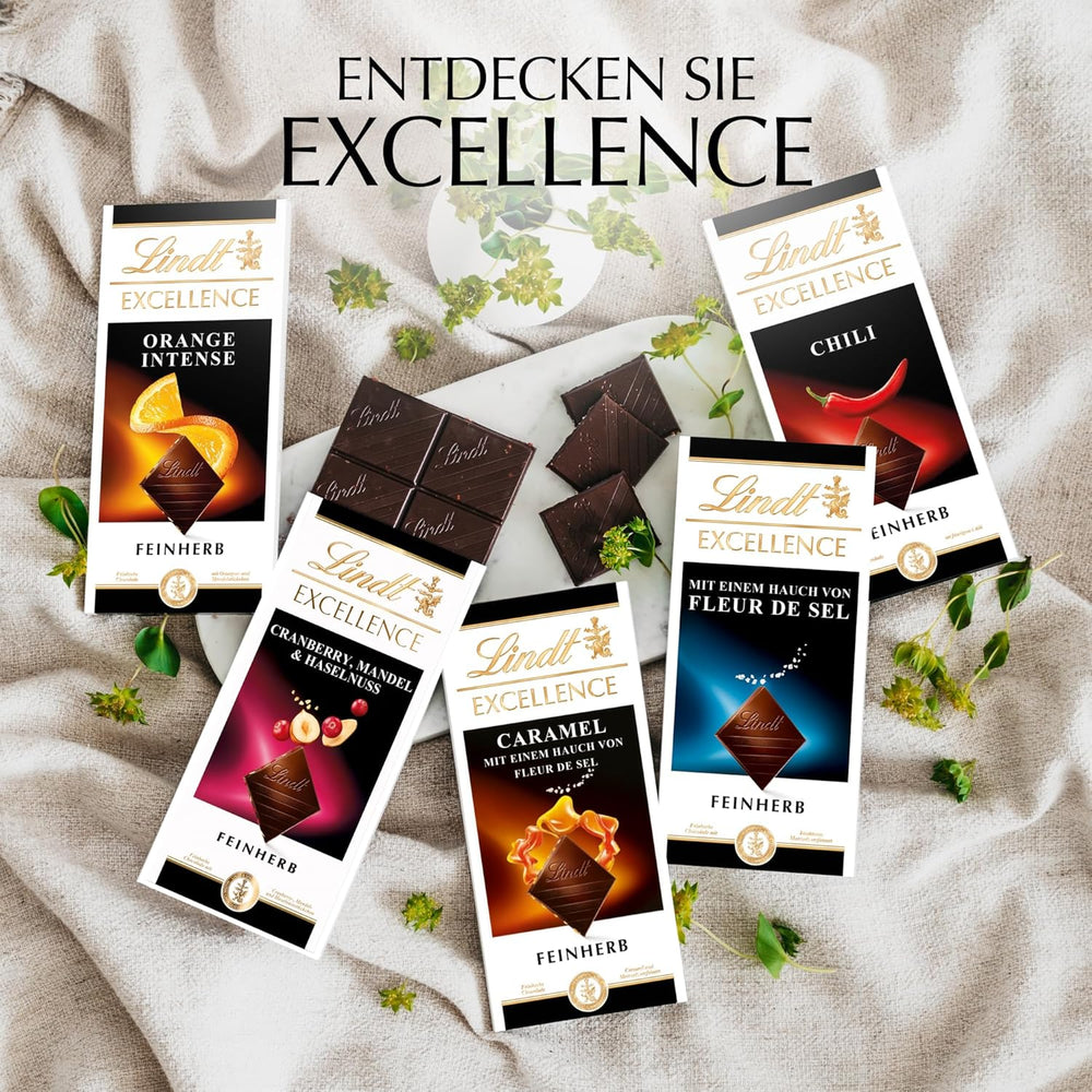 Lindt EXCELLENCE Karamell und Meersalz – Dunkle Schokolade | Riegel 100g | Mit Karamell und Meersalz (Fleur de Sel) | Intensiver Kakaogeschmack | Dunkle Schokolade