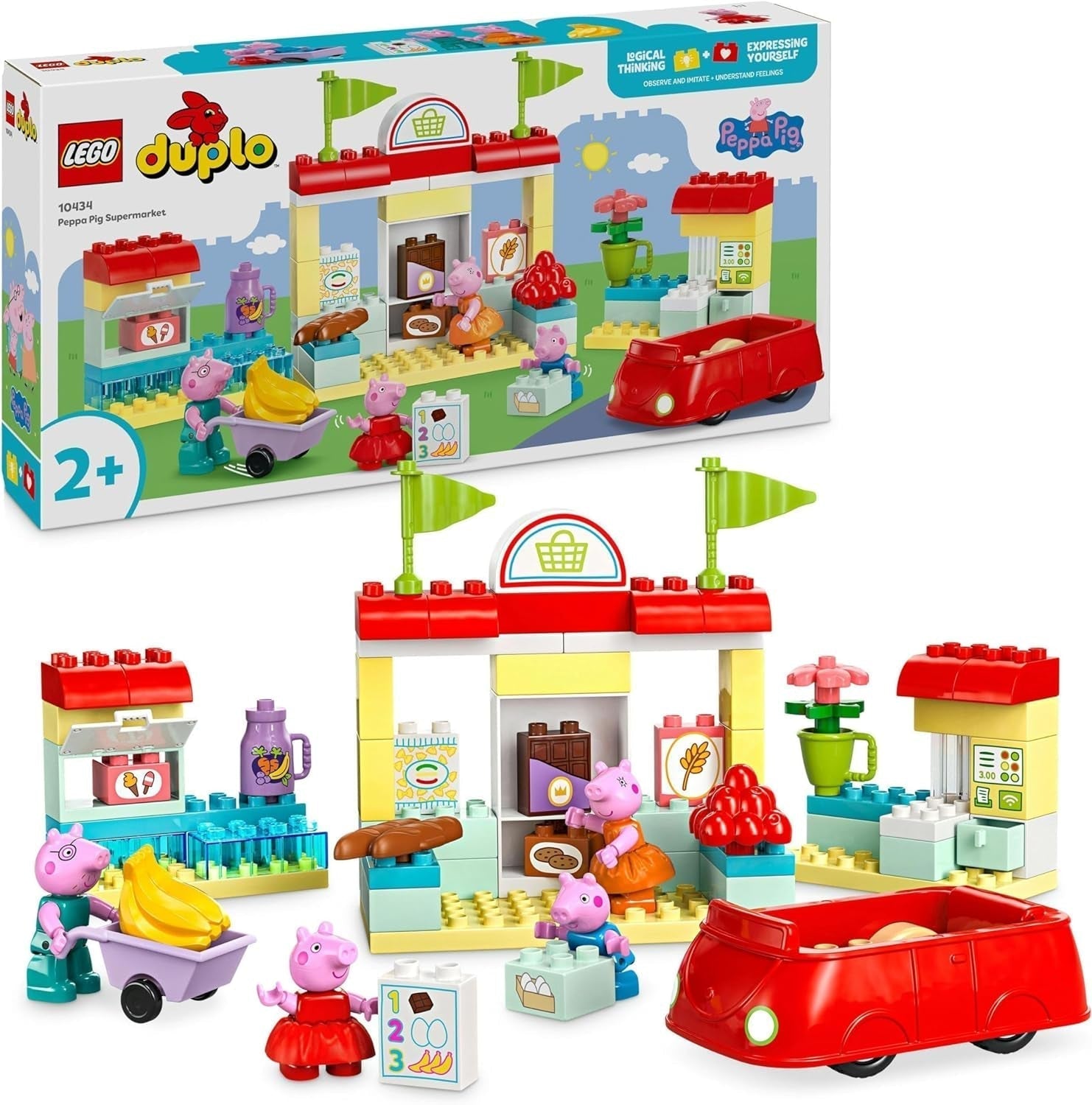 LEGO DUPLO 10434 Peppas Supermarkt: kreatives Lernspielzeug und Spielset, Geschenk für Jungen und Mädchen ab 2 Jahren, fördert die Geschicklichkeit. Bausets. Besuche den LEGO-Store. Standardtitel
