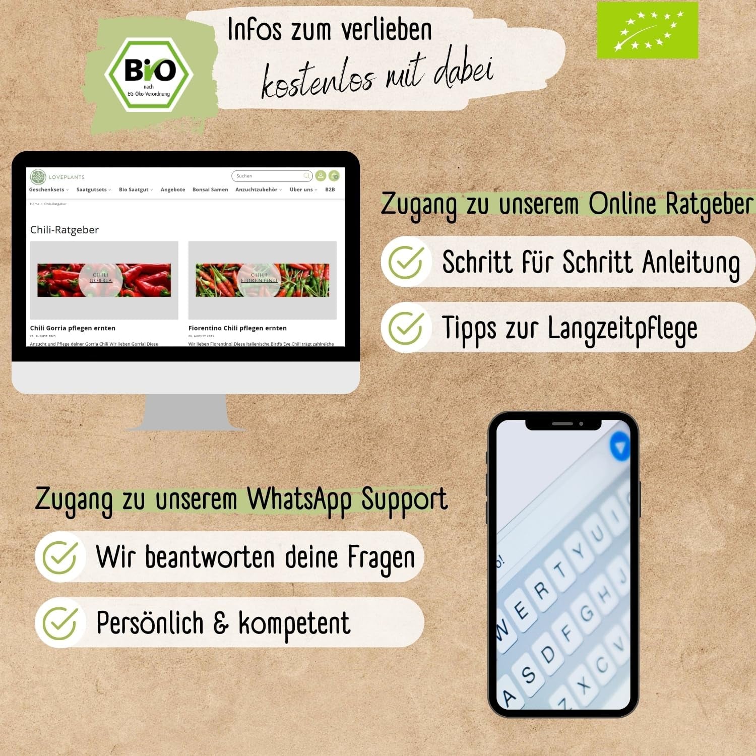 Bio-Chili-Samen-Set – 6 Bio-Chili-Samen, mild bis extrem scharf, frei bestäubte Qualität | Von würziger Habanero bis hin zu farbenfrohen und traditionellen Chili-Sorten – Pepperoni-Samen