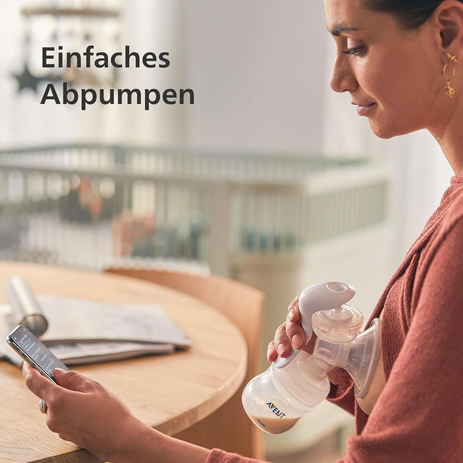 Philips Avent Handmilchpumpe - Einfaches Abpumpen, Mit Natural-Motion Technologie, Bpa-Frei (Modell SCF430/01) Transparentes Zubehör Essen und Stillen Bebe Naty Shop