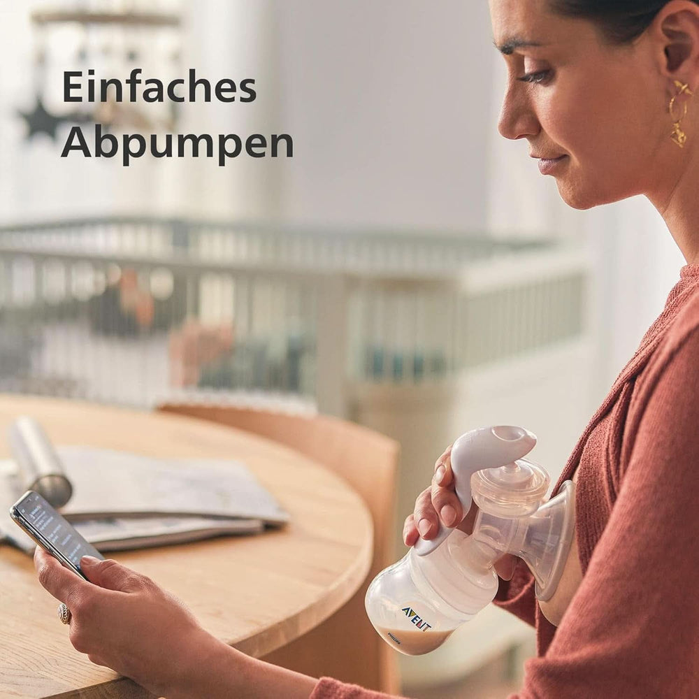 Philips Avent Handmilchpumpe - Einfaches Abpumpen, Mit Natural-Motion Technologie, Bpa-Frei (Modell SCF430/01) Transparentes Zubehör Essen und Stillen Bebe Naty Shop