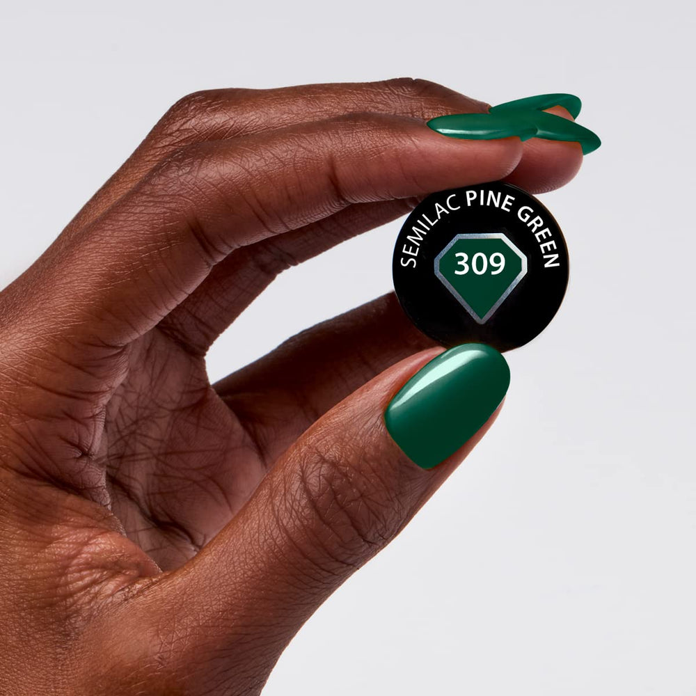 UV-Nagellack Semilac Hybrid 309 Kieferngrün 7 ml Festive Wonder Colors Collection