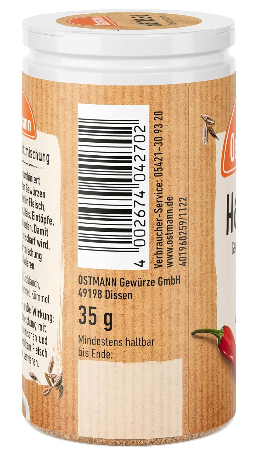 Ostmann Gewürze - Harissa Gewürzmischung | Scharfes orientalisches Gewürz für Geflügel, Fleisch, Gemüse oder Couscous | 35 g in der Streudose