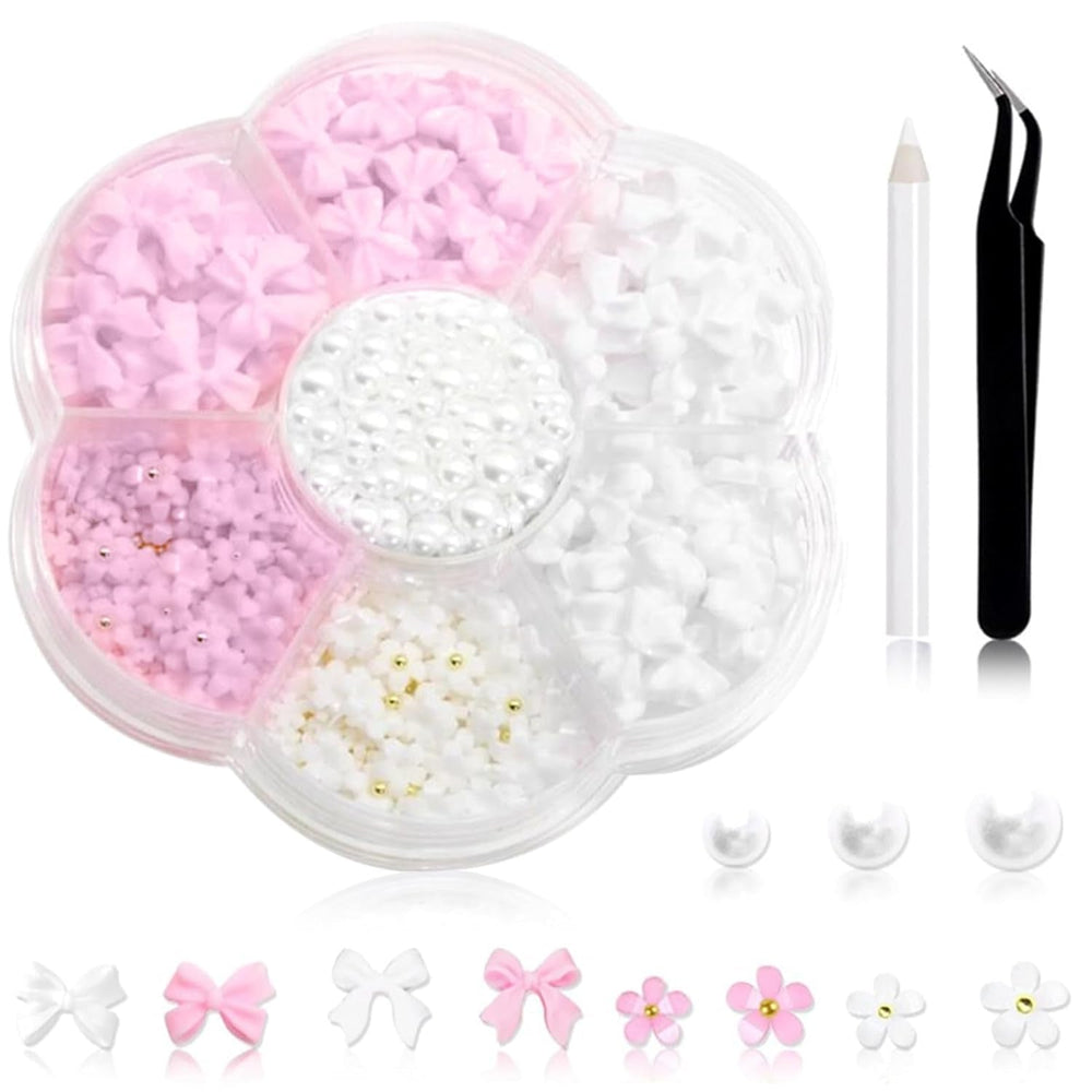 1 Karton Nail Art Charms, 3D Blumen Nagelkunst Charms, Acryl Blumen Nagel Strass Mit Ornamenten, Nagel Edelsteine, Nagel Zubehör Für Mädchen, Nagelkunst Dekoration, DIY Handwerk Nail Design