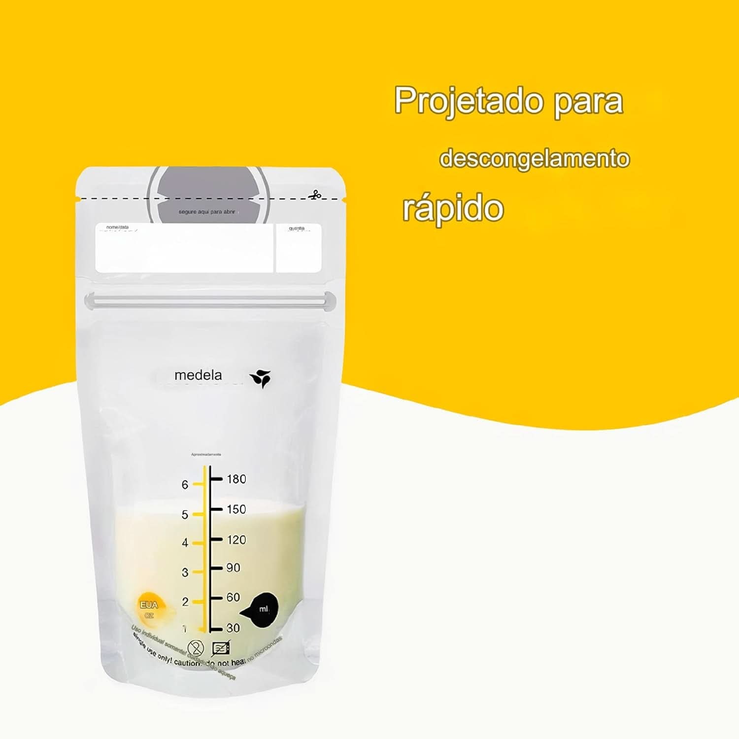 Medela Muttermilch-Aufbewahrungsbeutel 25 Stück, ca. 200 ml, weiß (spanische Version) Lebensmittel- und Stillzubehör Bebe Naty Shop