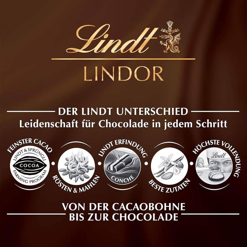 Lindt LINDOR Milchschokoladentafeln, 24 x 38 Gramm Pralinen Naty Shop
