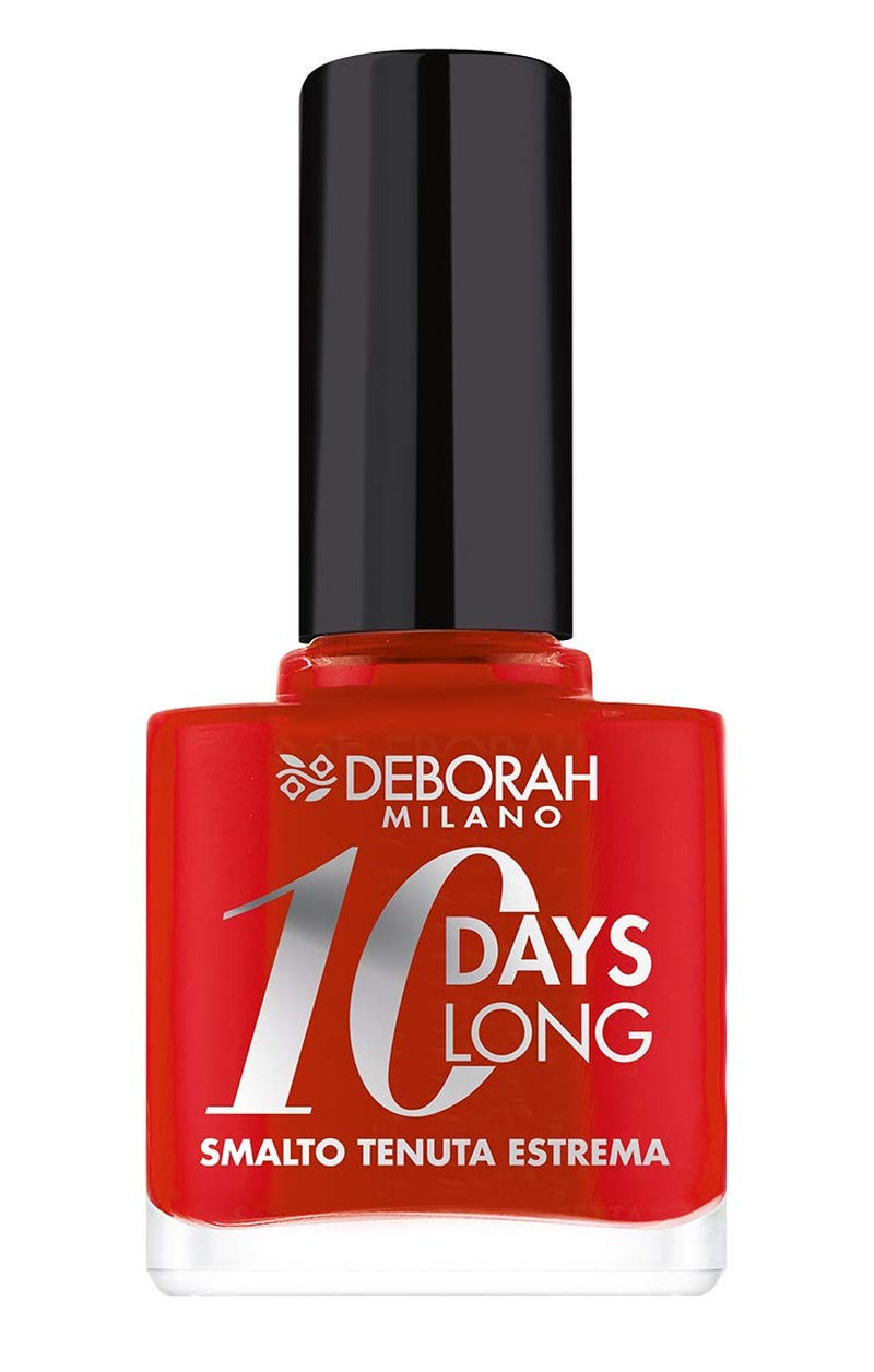 Nagellack Nr. 39 Geranium Red, mit 10-Tage-Wirkung, hält bis zu 10 Tage ohne Nachbesserungen oder UV-Lampe, für gepflegte und glänzende Nägel.