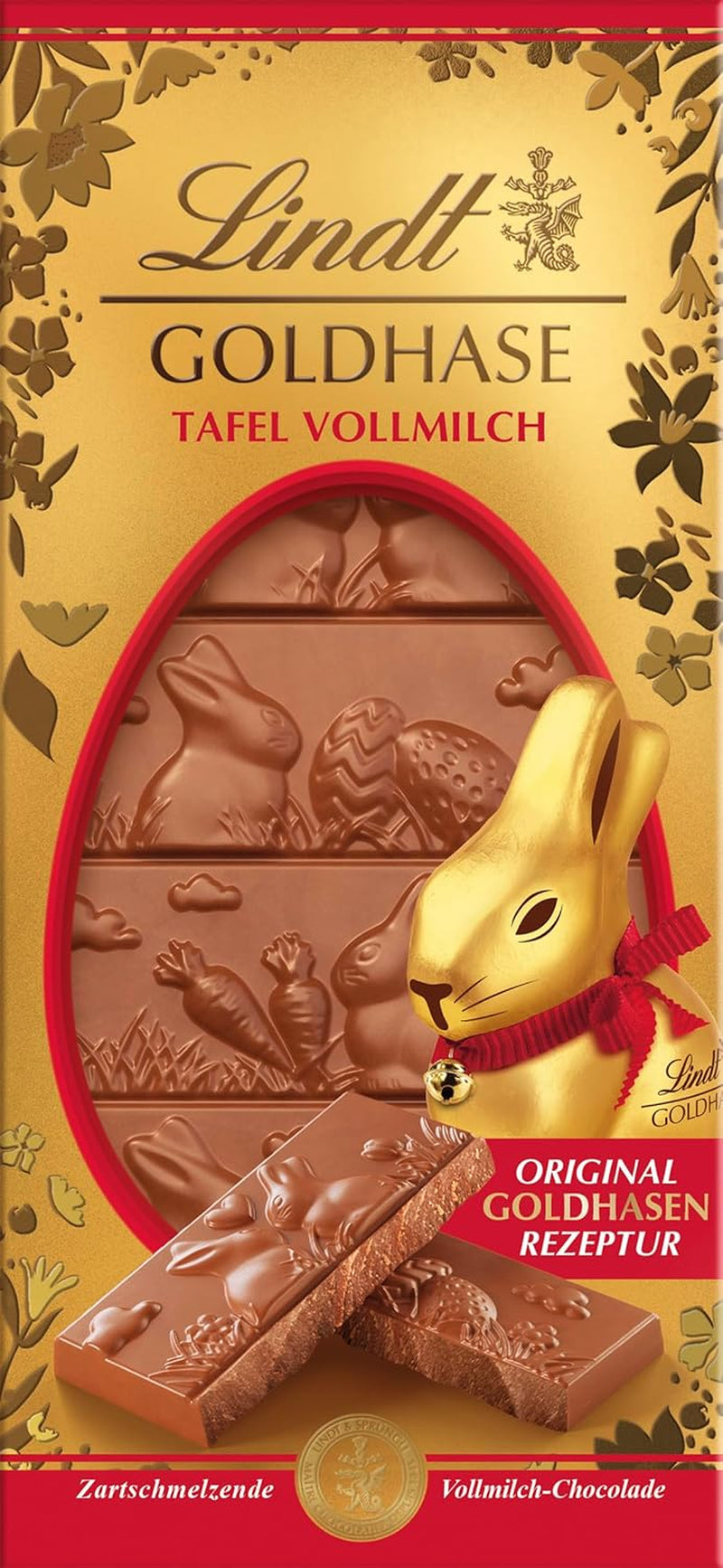 Lindt Gold Bunny Schokoriegel, dunkle Schokolade | 120 g 60 % dunkle Schokolade, hergestellt nach dem Originalrezept von Gold Bunny | Schokoriegel | Schokoladengeschenk