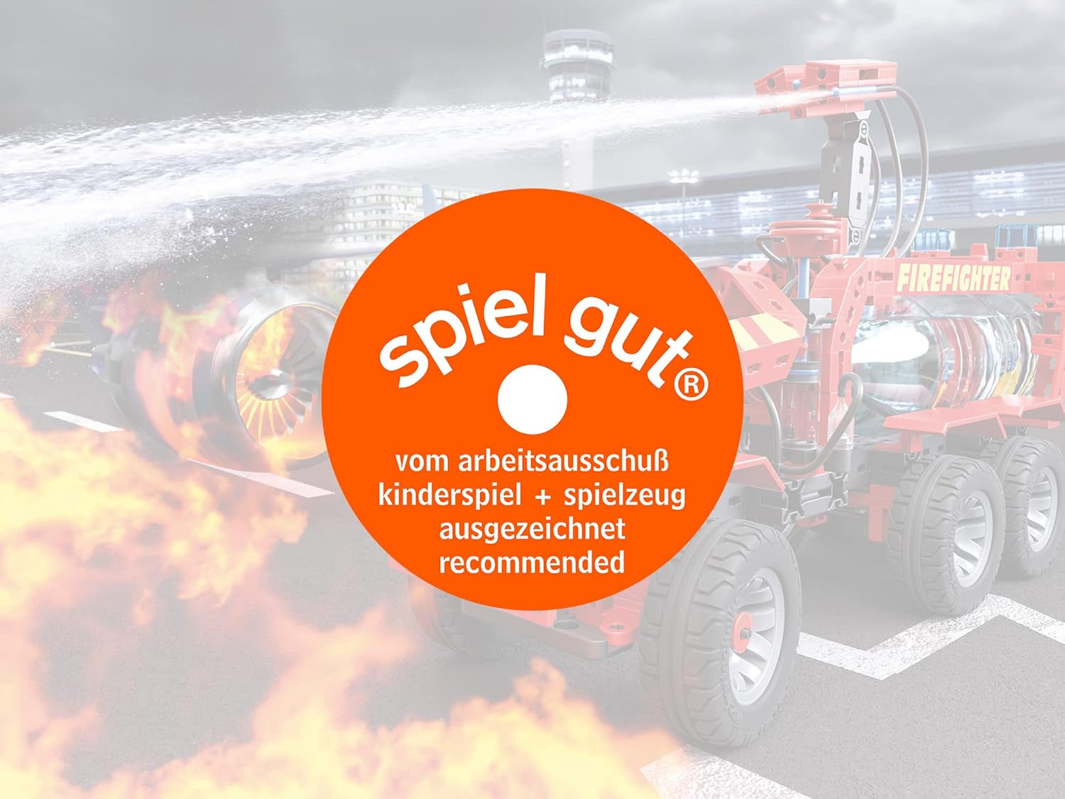 fischertechnik 564069 Advanced Firefighter – Bausatz für Kinder ab 7 Jahre, Experimentierbaukasten mit Feuerwehrauto & Spritzfunktion, fördert technisches Verständnis, Schwarz, Mittel