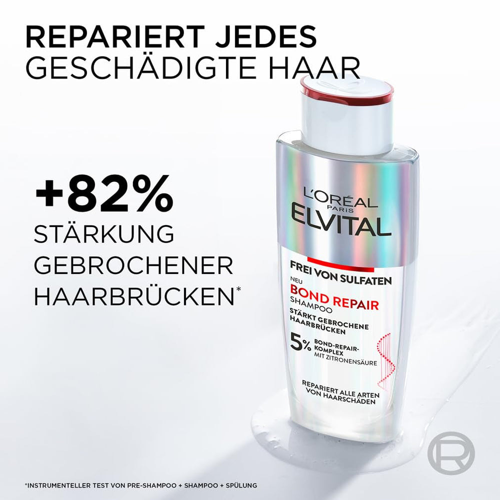 L'Oréal Paris Elvital Bond Repair Shampoo, sanfter Reiniger für die Haarreparatur L'Oréal Dusche und Bad