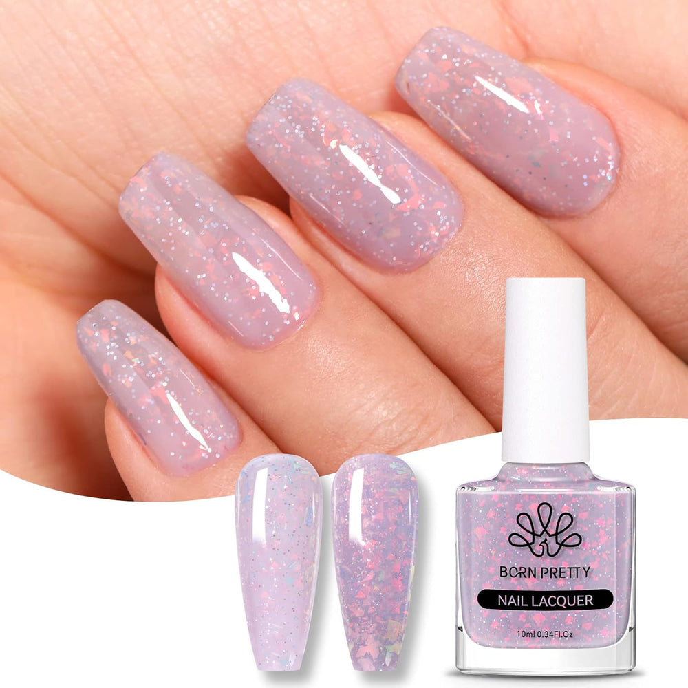 Born Pretty Glitzer-Nagellack, Rainbow Shining Glitter Super Shine Black Nail Art Nagellack