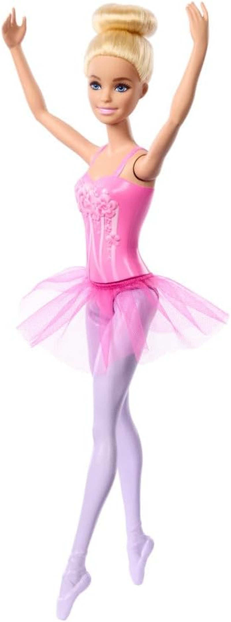 Păpușa Barbie Balerina, păpușă blondă la modă în tutu liliac detașabil, cu brațe de balet și pantofi cu vârfuri, HRG34