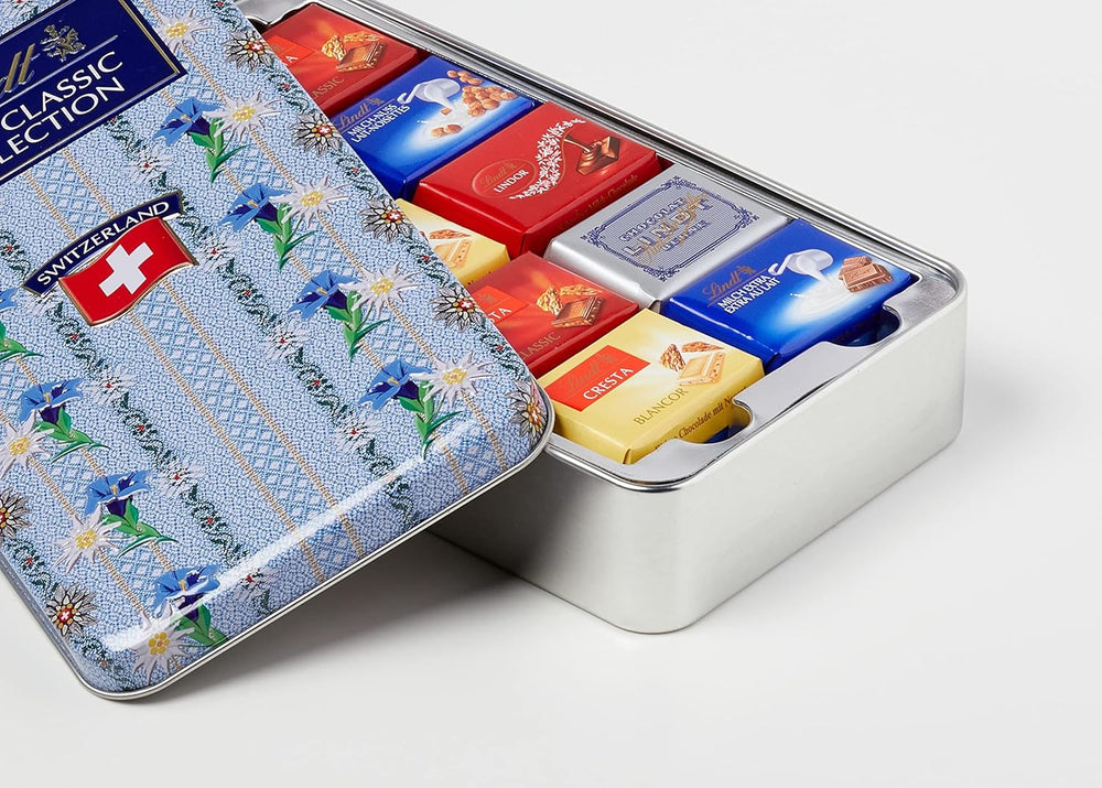 Lindt Swiss Classic Collection Schokoladenbox | Milchschokoladentafeln | Mini-Schokoriegel | 185g | Schokoladengeschenk