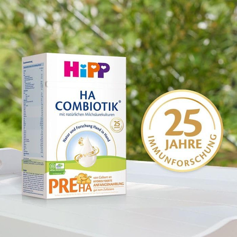 HiPP PRE HA Combiotik (4 x 600 g), hydrolysierte Milchpulverformel für Säuglinge ab der Geburt, mit natürlichen Milchsäurekulturen, für empfindliche Immunsysteme