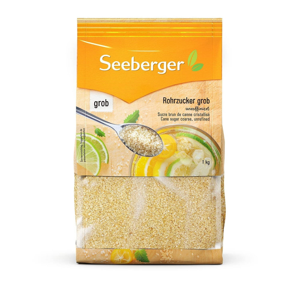 Seeberger Rohrzucker Grob 5Er Pack: Vollrohrzucker Besonders Aromatisch - Ideal Für Cocktails Und Zum Backen - Grob - Unraffiniert, Vegan (5 X 1 Kg) Süßstoffe Naty Shop 1 Kg (1Er-Pack)