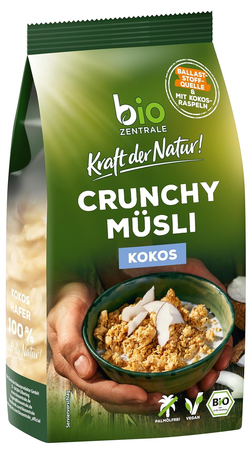 Knuspriges Müsli mit Beeren Biozentrale | 375 g Bio-Müsli | Ideal zum Frühstück und für die Tasse Müsli zum Mitnehmen | Eine Alternative zu Müsliriegeln
