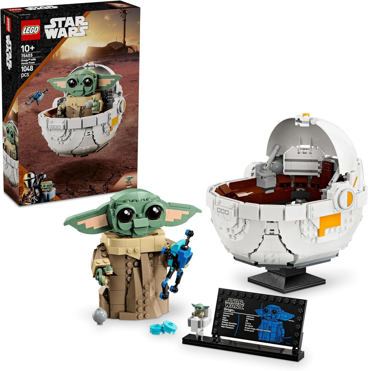 LEGO Star Wars 75403 Grogu in seiner mandalorianischen Repulsor-Wiege – Minifigur zum Sammeln – Modell zum Bauen, Spielen und Ausstellen – Wohndekoration – Geschenk für Jungen und Mädchen ab 10 Jahren. Bausätze. Besuche den LEGO-Store. Standardtitel