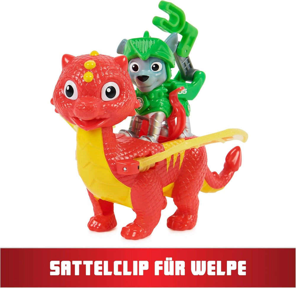 PAW PATROL, Rescue Knights Rocky și Dragon Flame set de figurine de acțiune, jucărie potrivită pentru copii cu vârsta de peste 3 ani Action figures Naty Shop