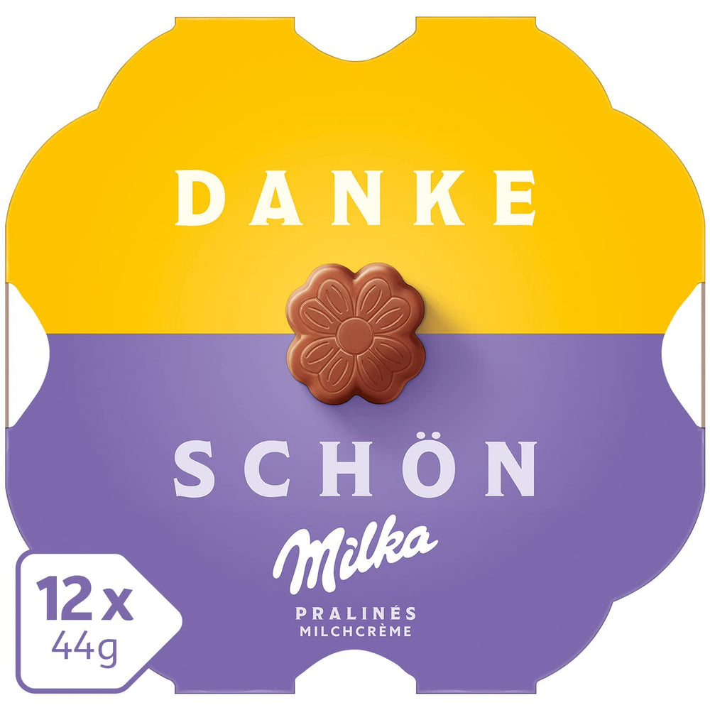 Milka Little Thank You Pralinen 12 x 44g, feine Milchcreme-Pralinen umhüllt von Alpenmilch-Schokolade (5er Pack)