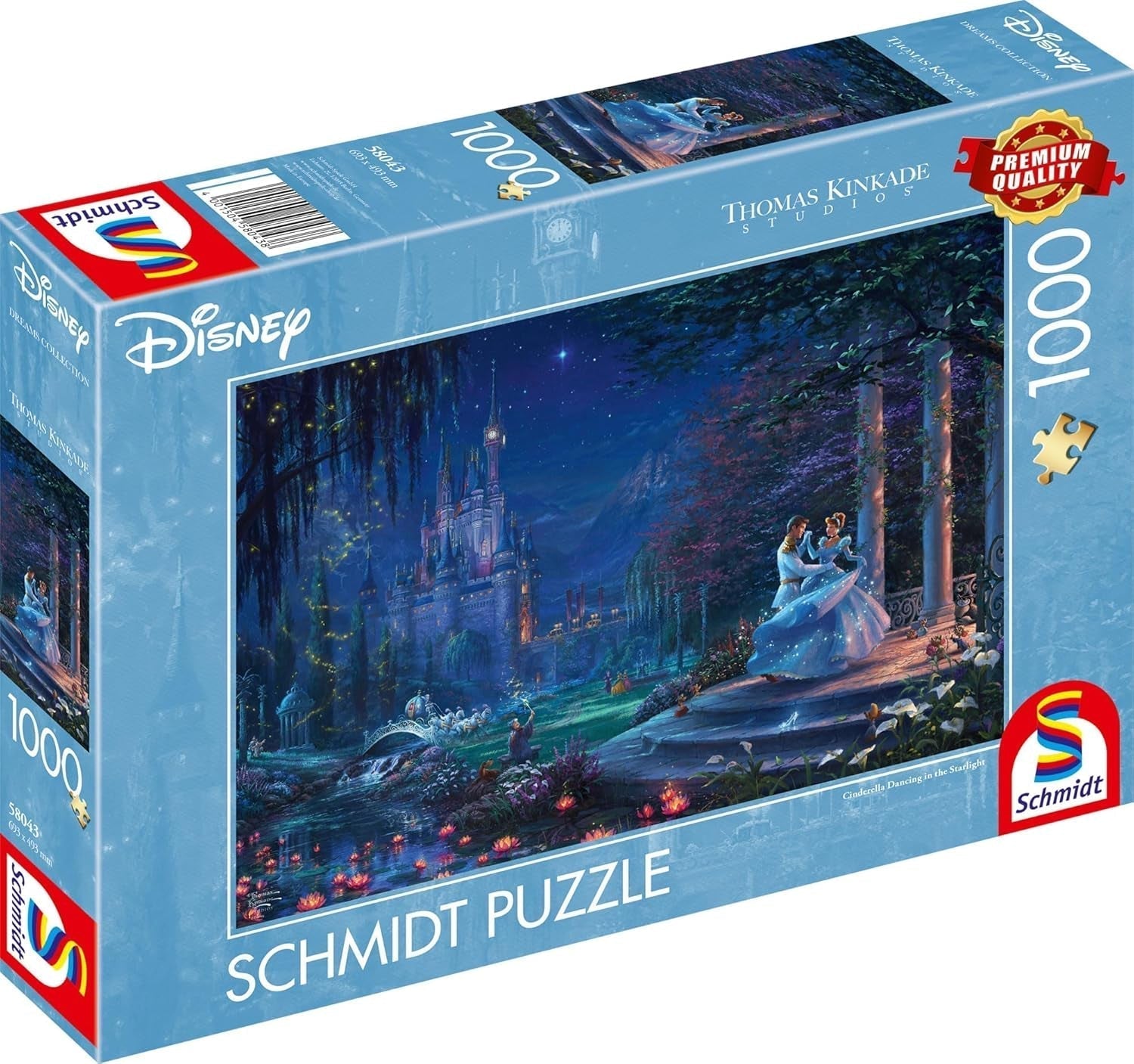 Schmidt Spiele 58043 Thomas Kinkade, Disney, Aschenputtel tanzt im Sternenlicht, Puzzle 1000 Teile, buntes Puzzle Naty Shop